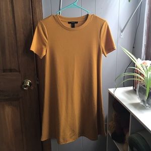 Waffle Knit Mustard Yellow Dress